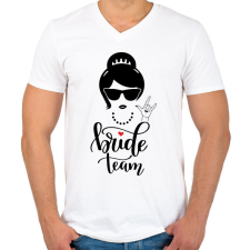 PRINTFASHION Bride Team 1 - Férfi V-nyakú póló - Fehér férfi póló