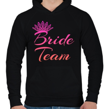 PRINTFASHION Bride team - Férfi kapucnis pulóver - Fekete férfi pulóver, kardigán