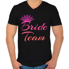 PRINTFASHION Bride team - Férfi V-nyakú póló - Fekete