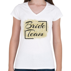 PRINTFASHION bride team - Női V-nyakú póló - Fehér