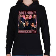 PRINTFASHION Bridgerton Anthony - Női kapucnis pulóver - Fekete női pulóver, kardigán