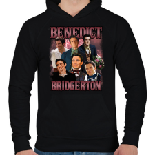 PRINTFASHION Bridgerton Benedict - Férfi kapucnis pulóver - Fekete férfi pulóver, kardigán