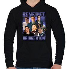 PRINTFASHION Bridgerton Benedict - Férfi kapucnis pulóver - Fekete