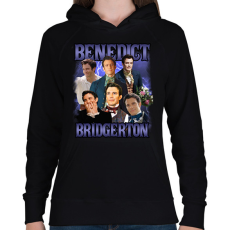 PRINTFASHION Bridgerton Benedict - Női kapucnis pulóver - Fekete