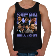 PRINTFASHION Bridgerton Simon - Férfi atléta - Fekete atléta, trikó