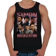 PRINTFASHION Bridgerton Simon - Férfi atléta - Fekete atléta, trikó