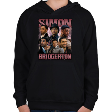 PRINTFASHION Bridgerton Simon - Gyerek kapucnis pulóver - Fekete gyerek pulóver, kardigán