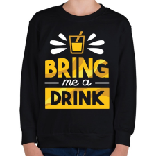 PRINTFASHION Bring me a drink - Gyerek pulóver - Fekete gyerek pulóver, kardigán