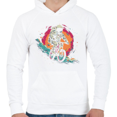 PRINTFASHION Bringás űrhajós - Férfi kapucnis pulóver - Fehér
