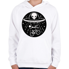 PRINTFASHION Bringás vs. UFO - Gyerek kapucnis pulóver - Fehér