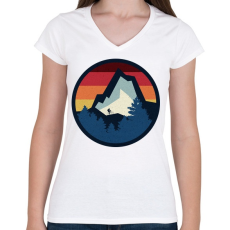 PRINTFASHION Bringázás a hegyekben - Női V-nyakú póló - Fehér