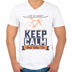 PRINTFASHION Bringázásra fel! - Férfi V-nyakú póló - Fehér