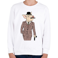 PRINTFASHION British style Pig - Gyerek pulóver - Fehér