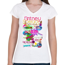 PRINTFASHION britney dreams - Női V-nyakú póló - Fehér női póló