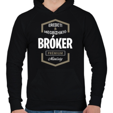 PRINTFASHION Bróker prémium minőség - Férfi kapucnis pulóver - Fekete
