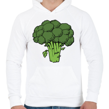 PRINTFASHION Brokkoli - Férfi kapucnis pulóver - Fehér férfi pulóver, kardigán