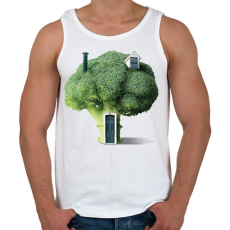 PRINTFASHION Brokkoli ház - Férfi atléta - Fehér