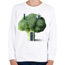 PRINTFASHION Brokkoli ház - Gyerek pulóver - Fehér gyerek pulóver, kardigán