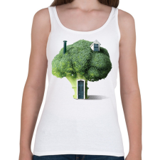 PRINTFASHION Brokkoli ház - Női atléta - Fehér női trikó