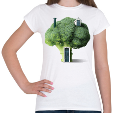 PRINTFASHION Brokkoli ház - Női póló - Fehér