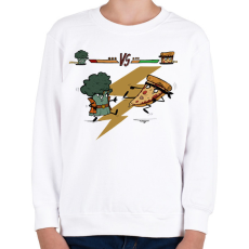 PRINTFASHION Brokkoli vs. Pizza - Gyerek pulóver - Fehér