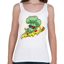 PRINTFASHION Brokkolis pizza - Női atléta - Fehér női trikó