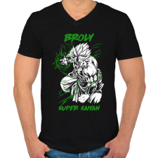 PRINTFASHION Broly - Férfi V-nyakú póló - Fekete férfi póló
