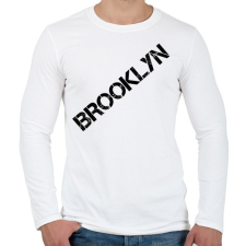PRINTFASHION Brooklyn - Férfi hosszú ujjú póló - Fehér férfi póló