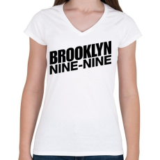 PRINTFASHION Brooklyn Nine-Nine - Női V-nyakú póló - Fehér
