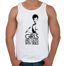 PRINTFASHION Bruce Lee - Férfi atléta - Fehér