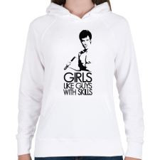 PRINTFASHION Bruce Lee - Női kapucnis pulóver - Fehér női pulóver, kardigán