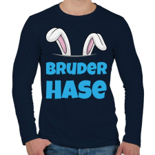 PRINTFASHION Bruder Hase - Férfi hosszú ujjú póló - Sötétkék férfi póló