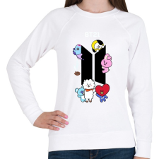 PRINTFASHION BT-21 - Női pulóver - Fehér női pulóver, kardigán