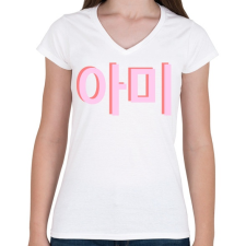 PRINTFASHION BTS Army - Női V-nyakú póló - Fehér női póló