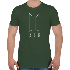 PRINTFASHION BTS fehér - Férfi póló - Katonazöld
