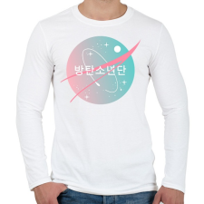PRINTFASHION BTS NASA - Férfi hosszú ujjú póló - Fehér férfi póló