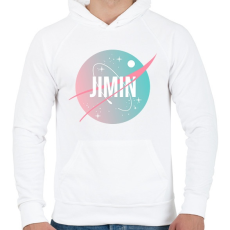 PRINTFASHION BTS NASA: JIMIN - Férfi kapucnis pulóver - Fehér