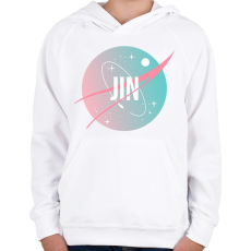 PRINTFASHION BTS NASA: JIN - Gyerek kapucnis pulóver - Fehér