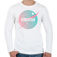 PRINTFASHION BTS NASA: JUNGKOOK - Férfi hosszú ujjú póló - Fehér férfi póló