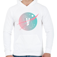 PRINTFASHION BTS NASA: V - Férfi kapucnis pulóver - Fehér