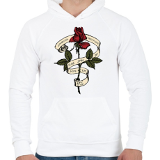 PRINTFASHION BTS rózsa - Férfi kapucnis pulóver - Fehér