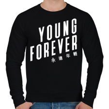 PRINTFASHION BTS Young forever - Férfi pulóver - Fekete férfi pulóver, kardigán