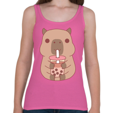 PRINTFASHION Bubble tea Capybara - Női atléta - Rózsaszín női trikó