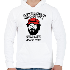 PRINTFASHION Bud Spencer 01 - Férfi kapucnis pulóver - Fehér férfi pulóver, kardigán