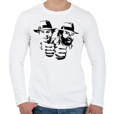 PRINTFASHION Bud Spencer and Terence Hill - Black - Férfi hosszú ujjú póló - Fehér
