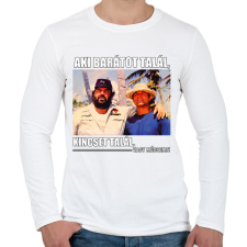 PRINTFASHION Bud Spencer és Terence Hill - Férfi hosszú ujjú póló - Fehér férfi póló