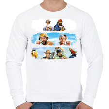 PRINTFASHION Bud Spencer és Terence Hill - Férfi pulóver - Fehér férfi pulóver, kardigán