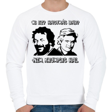 PRINTFASHION Bud Spencer és Terence Hill  ( Mi ez? Hagymás bab?) - Férfi pulóver - Fehér