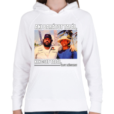 PRINTFASHION Bud Spencer és Terence Hill - Női kapucnis pulóver - Fehér