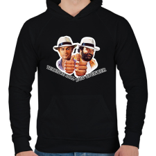 PRINTFASHION Bud Spencer és Ternce Hill - Férfi kapucnis pulóver - Fekete férfi pulóver, kardigán